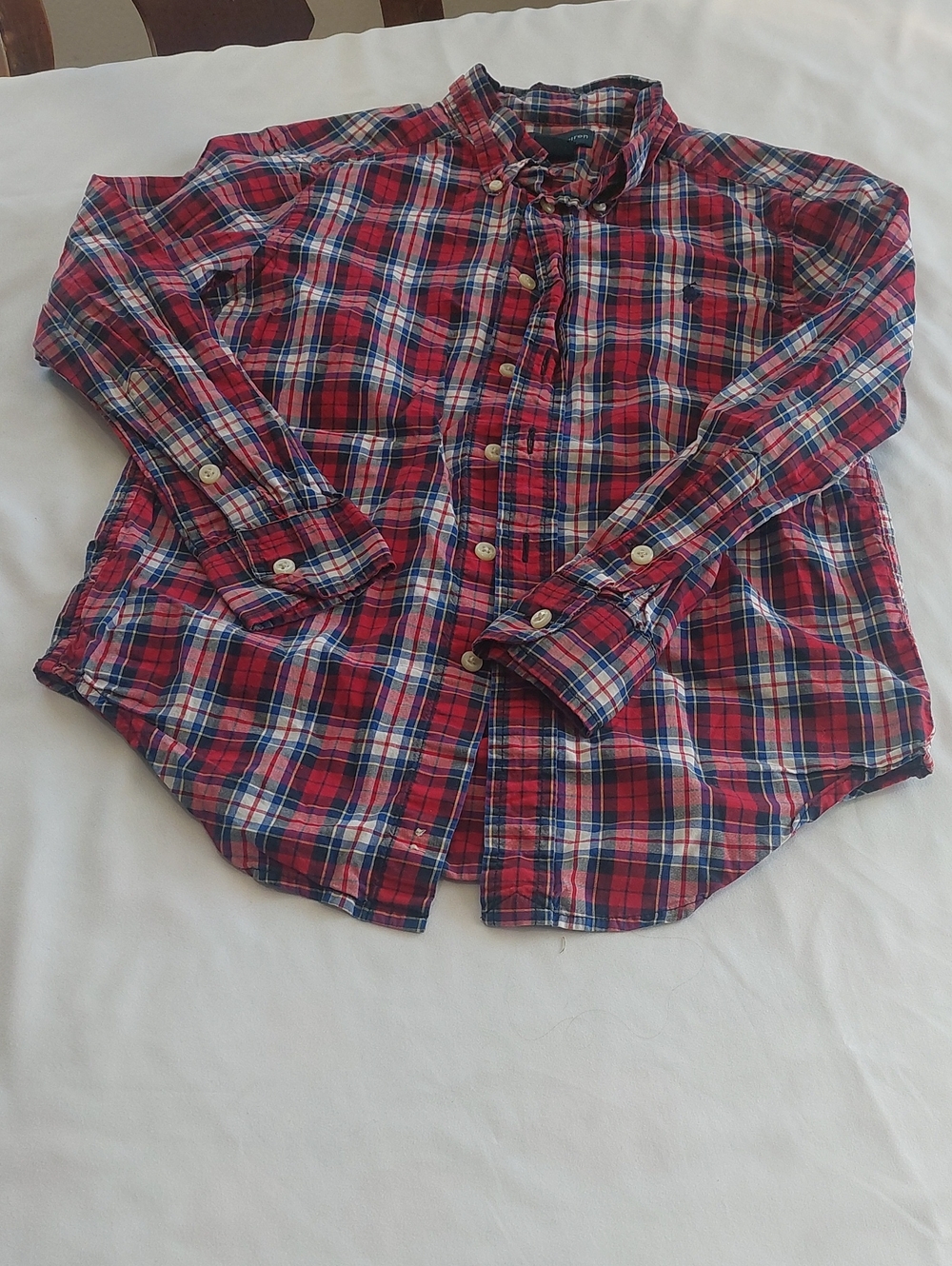 Ralph Lauren Boys  Red Plaid Button-Down Shirt.size 8